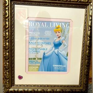 Disney Princesses 3 Vintage Framed Pictures FUNNY MAGAZINE COVERS
